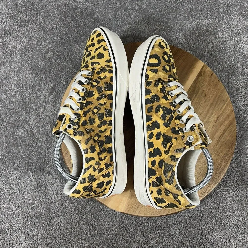 Vans ComfyCush Old Skool Mens Size 10 Leopard Print Athletic Skate Shoes Used